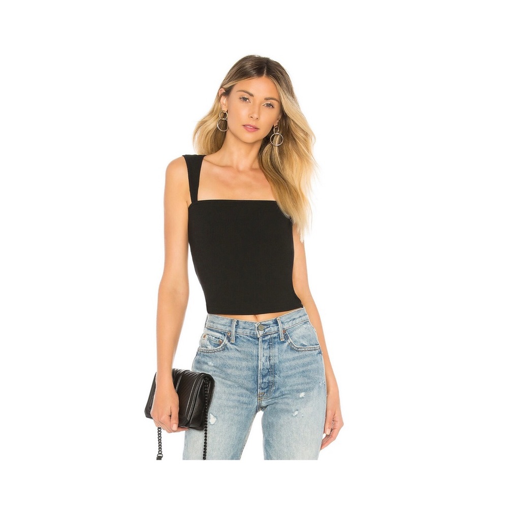 Revolve Superdown | Ribbed Black Tank Top S